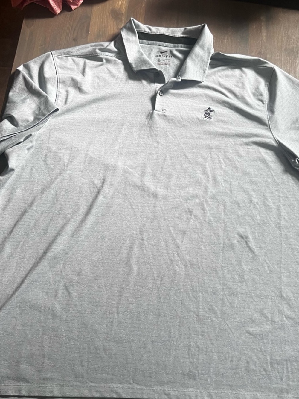 Nike Disney Mickey Mouse Logo Light Gray Men’s Dri-FIT Polo Shirt XXL